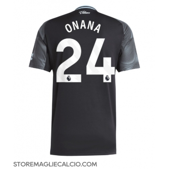 Aston Villa Amadou Onana #24 Maglia Gara Trasferta Repliche 2025-26